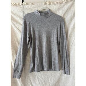Uniqlo Mock Neck Gray Long Sleeve T-Shirt Sz. M